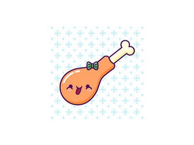 Roasted cartoon cartoon character cartoon illustration chicken chicken leg christmas cute illustration cuteart family time festive food holidays illustration kawaii kawaii art winter xmas