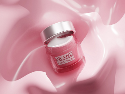 Flamingo #DB9AA5 3d 3d art beauty branding care cgi concept cosmetics cream design geometry pink