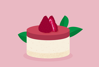 strawberry cake branding cake illustration illustration for cafe strawberry vector