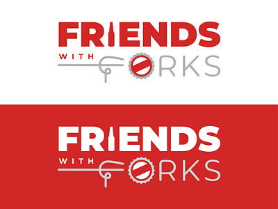 Friends with Forks Logo branding business design drinking eating fork friends illustration logo restaurant restaurant logo vector