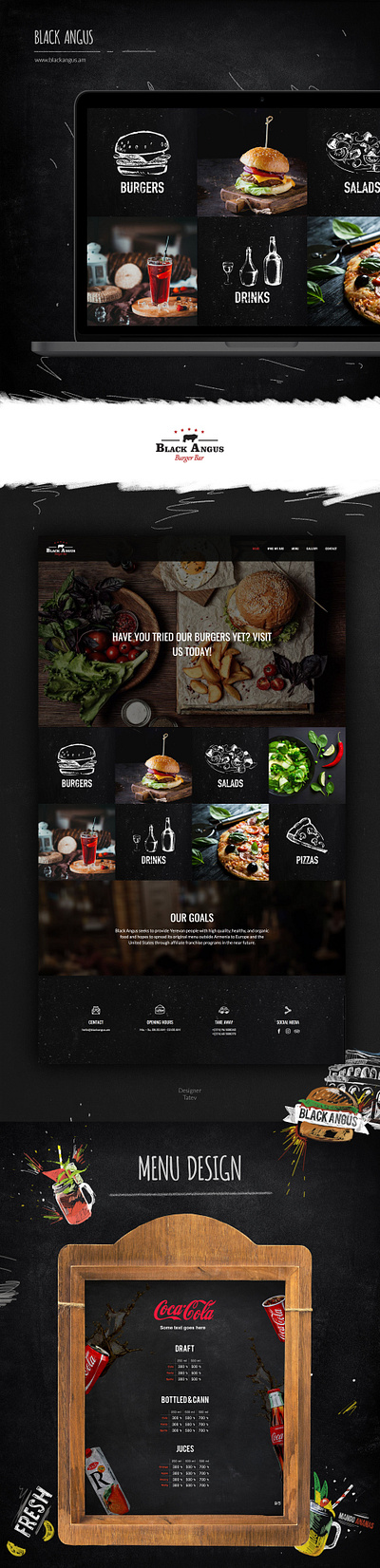 Black Angus burger restaurant angus black black angus burger design logo restaurant ui uiux ux website design