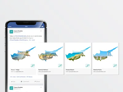 Facebook Campaign Cyprus Paradise advertising branding concept design facebook concept layout social media tourism
