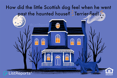 Terrier-fied! dog halloween haunted haunted house home house real estate realtor terrier