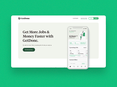 GetDone | Brand app brand branding construction hero identity logo maintenance people rent rental web website