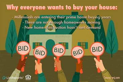 Bid bid home house illustration market real estate sell