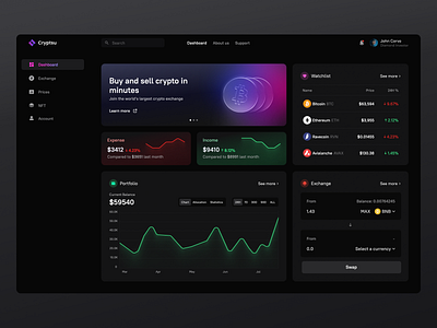 Crypto Startup - Cryptsu banking banking app bitcoin crypt crypto crypto desktop crypto market crypto wallet cryptocurrency dashboard desktop desktop crypto ethereum exchange market stock market trading ui ux wallet