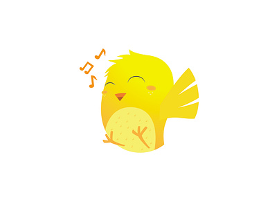 Singing and cheerful birdie animals bird cartoon character cheerful happy illustration singing vector