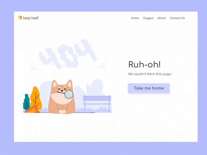 Corgi Animated 404 Page branding design illustration ui ux
