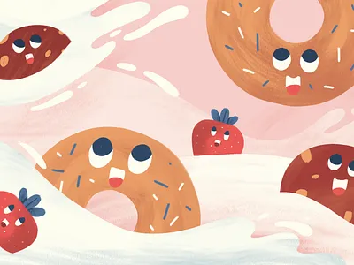 Grandma's Kitchen characters cookies doughnuts food grandmas kitchen milk milkshakes strawberries