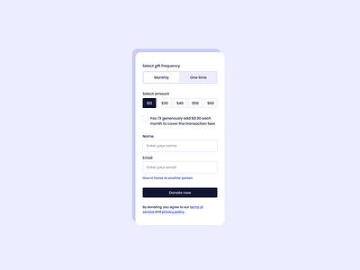 Donate Form UI designs, themes, templates and downloadable graphic ...