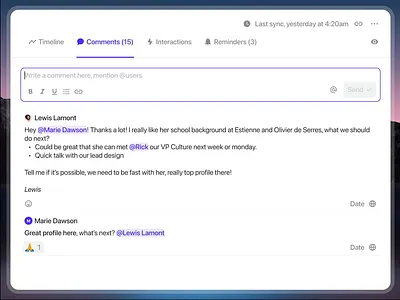 Comments 💭 animation background branding comments contacts crm design figma folk input interaction logo messages notes product productivity prototype saas ui