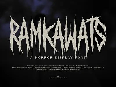 Ramkawats - Horror Display Font band brands clothing cover album cover artwork creepy font gothic horror horror font metal band metal font movie poster rock scary tshirt typeface