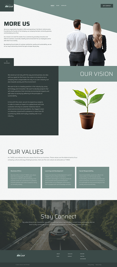 EV CAR | About Us design figma landing page ui ux web