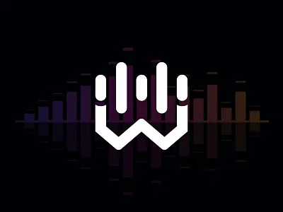 w + audio player logo concept audio branding design letter w lettering line art logo logo design microphone minimal music music industry player sound soundium speaker w letter waves