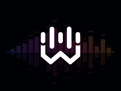 w + audio player logo concept audio branding design letter w lettering line art logo logo design microphone minimal music music industry player sound soundium speaker w letter waves