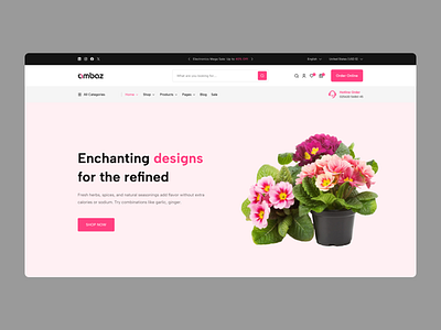 Ambaz Flower Store – Elegant Shopify Theme custom shopify theme e commerce theme ecommerce floral business florist website flower delivery website flower store high performance design landing page design minimalist ui mobile friendly modern ui product page design responsive design shopify development shopify theme uiux design user experience web design web development