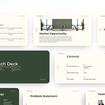 minimal modern clean pitch deck presentation design ppt design