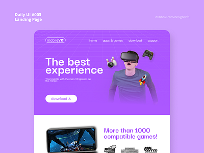 Daily UI 003 - Landing Page app dailyui design landing page ui uidesign visual design