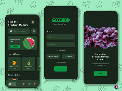 MARKETO • Fresh Market Frenzy adobe adobexd app branding design fruits logo market ui ux xd