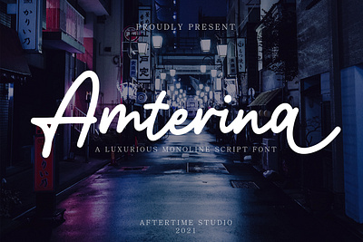 Amterina Monoline Script Font font modern monoline script