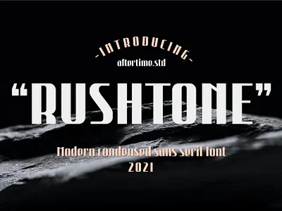 Rushtone Font condensed font sans serif