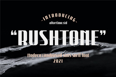 Rushtone Font condensed font sans serif