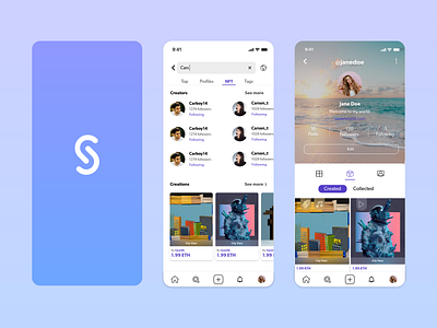 SuperWorld app ar mobile design nft product design social media ui ux ux design