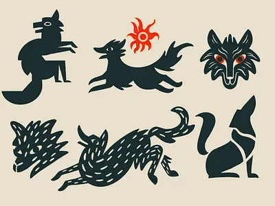 Lots of Wolves character design design digital illustration folkart folklore illustration illustrator mayan mexico procreate truegritsupply wolf wolves