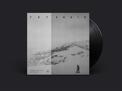 Try Again Playlist Cover album album art album art design album artwork album cover artwork black and white cover art cover design design graphic design halftone layout music playlist playlist cover try again typography