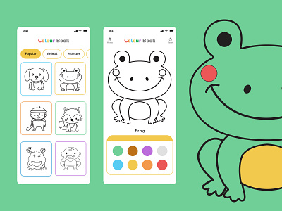 Colourbook App - Idea Design animation app design graphic design ui ux