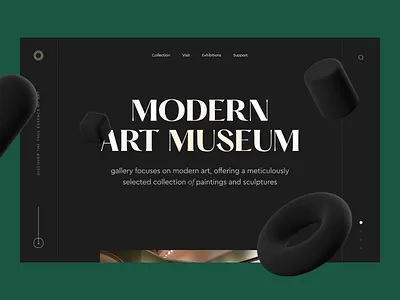Modern Art Museum animation art creative design graphic design inspiration iteraction landing landing page modern museum nft style ui uxui