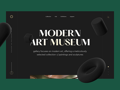 Modern Art Museum animation art creative design graphic design inspiration iteraction landing landing page modern museum nft style ui uxui