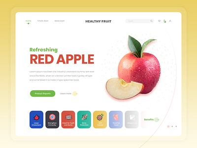 Apple Banner e-commerce website home screen apple e commerce ecommerce fruit fruit banner groceries grocery hero banner homepage homescreen uiux