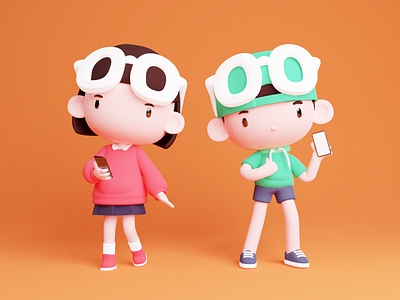 Draft concept Edoo character 3d 3d illustration 3dblender blender design ui uiux