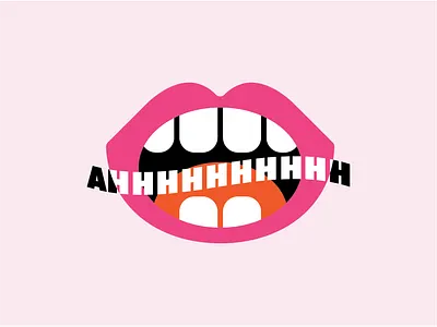 Open Up ahhhhh ahhhhhhhhhhh ahhhhhhhhhhhhh black graphic design illustration illustrator lips mouth open openup orange pink teeth tongue white