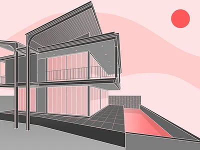 Wayanad House architecturalillustration graphic design illustration