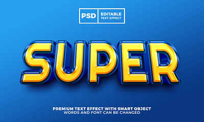 Super Hero 3D Editable Text Effect textile