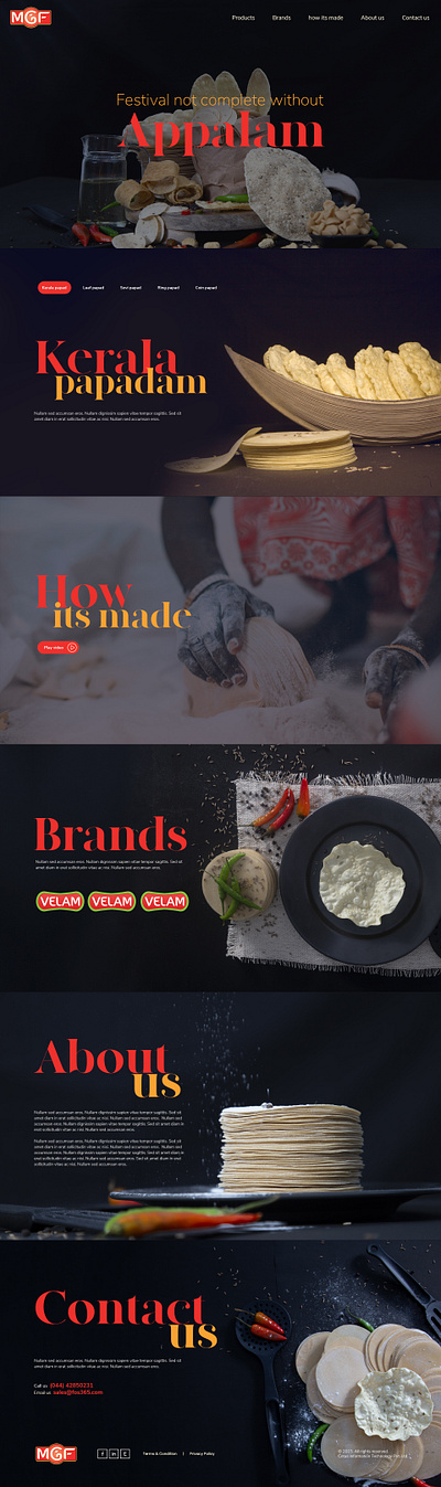 MGF landing page branding logo website design