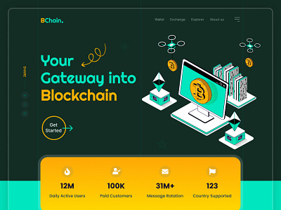 Blockchain and Bitcoin Mining Website bitcoin bitcoin mining blockchain cpdesign creativepeoples crypto dark design exchange ico landing page rarible trending ui