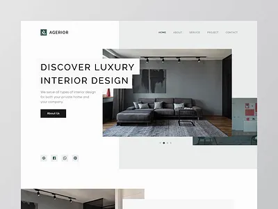 Agerior Landing Page Interaction agency website animated landing page animation classic clean design clean ui company profile interior design landing page landing page landing page animation landingpage light mode ui ui design web web animation web interaction website website animation website interaction