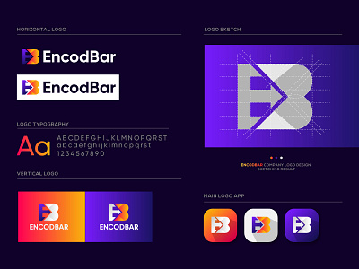 EncodBar Logo Design Project abstract logo brand mark branding branding design creative logo gradient logo logo logo design logo designer logo inspiration logos logotype minimalist logo modern modern logo designer office logo