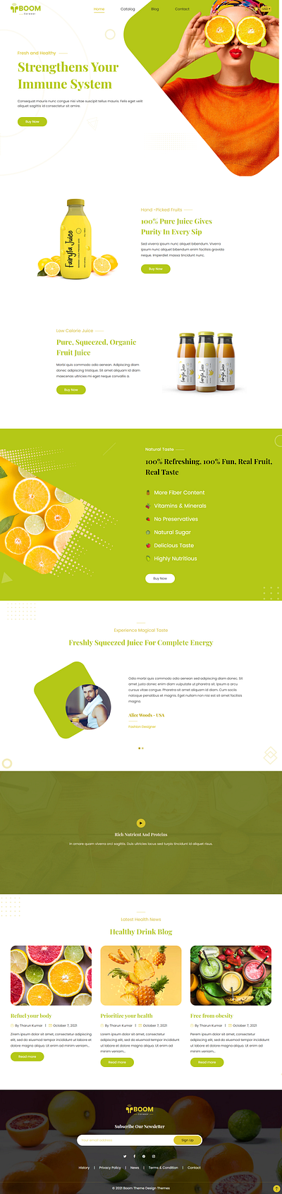 Boom-Fresh Juice Shopify Theme ecommerce graphic design responsive shopifytheme theme uiux web design webdeveloper website website design