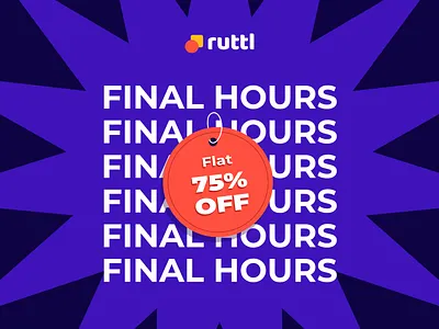 Last Few Hours of Ruttl’s Big Black Friday Sale, Hurry! ⏳ 3d animation black friday black friday illustration branding design graphic design illustration inspiration logo motion graphics productivity purple red ui