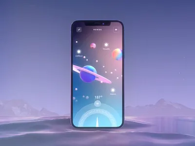 HOROS - Astronomy Application UI Concept 3d animation astronomy concept constellation design education explore layout motion graphics planet product search sky star ui uxui visual