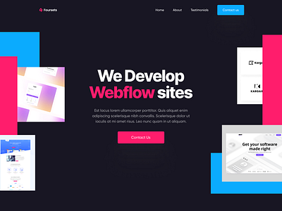 Design Studio Landing Page Design branding design studio destop design digital studio figma foursets homepage landing page nickrybak studio website ui web web brand web design website