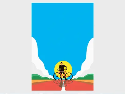 We're going at dawn art bicycle bicycling cyclist dribbble illustration sunrise vector