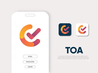 Toa Logo app app icon app logo branding checklist logo design icon iconic logo illustration letter t logo logo inspiration logo inspiration 2021 minimal mobile app logo t logo toa ui ux vector