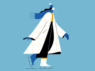 Be Sporty 2d characters christmas design flat geometric girl ice rink ice skates illustration people shape sport vector winter