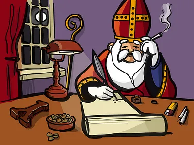 Lo Fi Sinterklaas apple pencil colored handrawn illustration ipad pro lofi sinterklaas