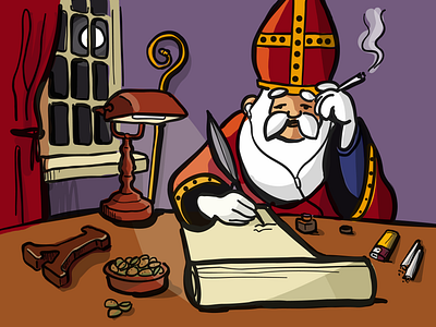 Lo Fi Sinterklaas apple pencil colored handrawn illustration ipad pro lofi sinterklaas